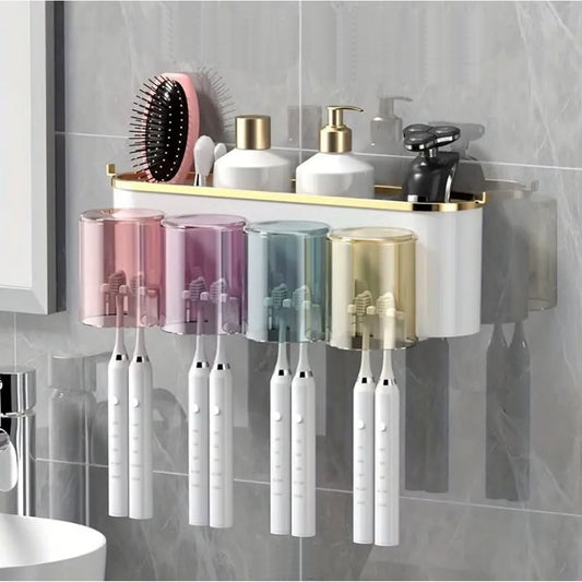 Wall mounted Toothbrush Holder & Bathroom Organizer
