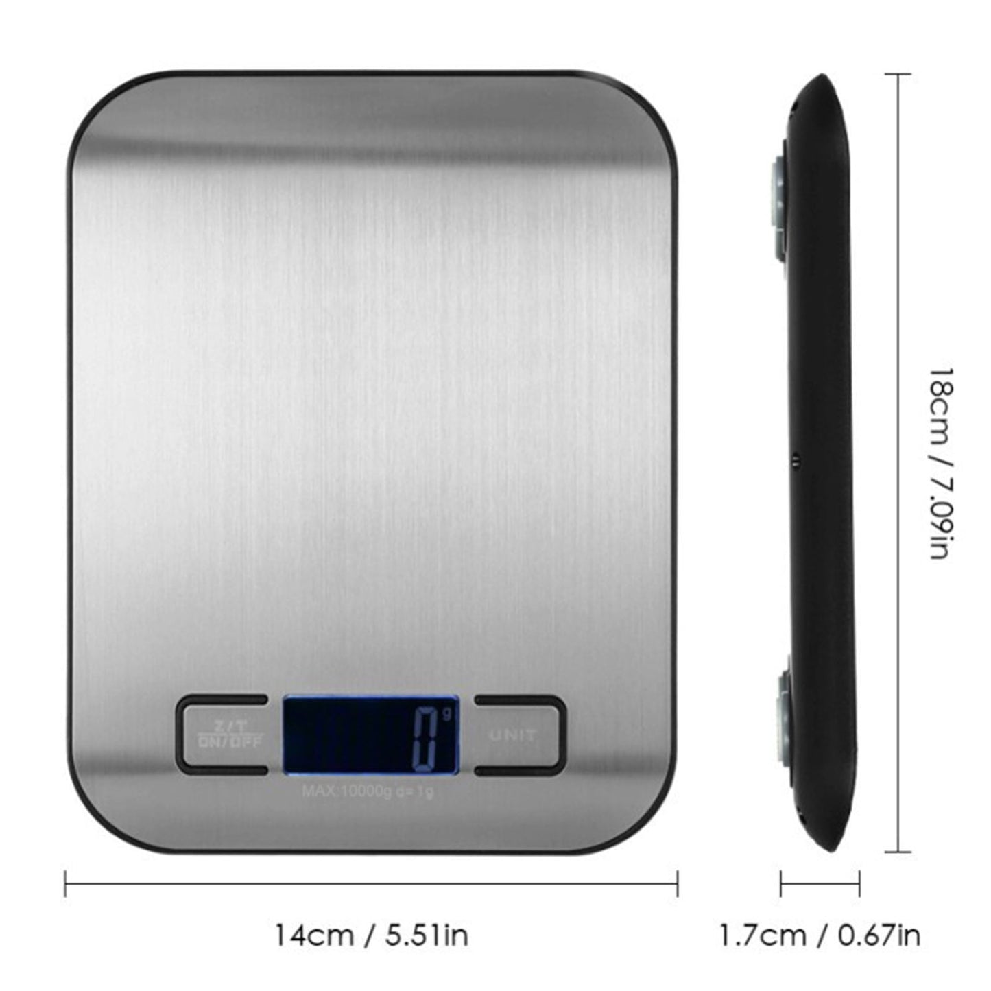 Stainless Steel Digital Kitchen Scale with LCD Display