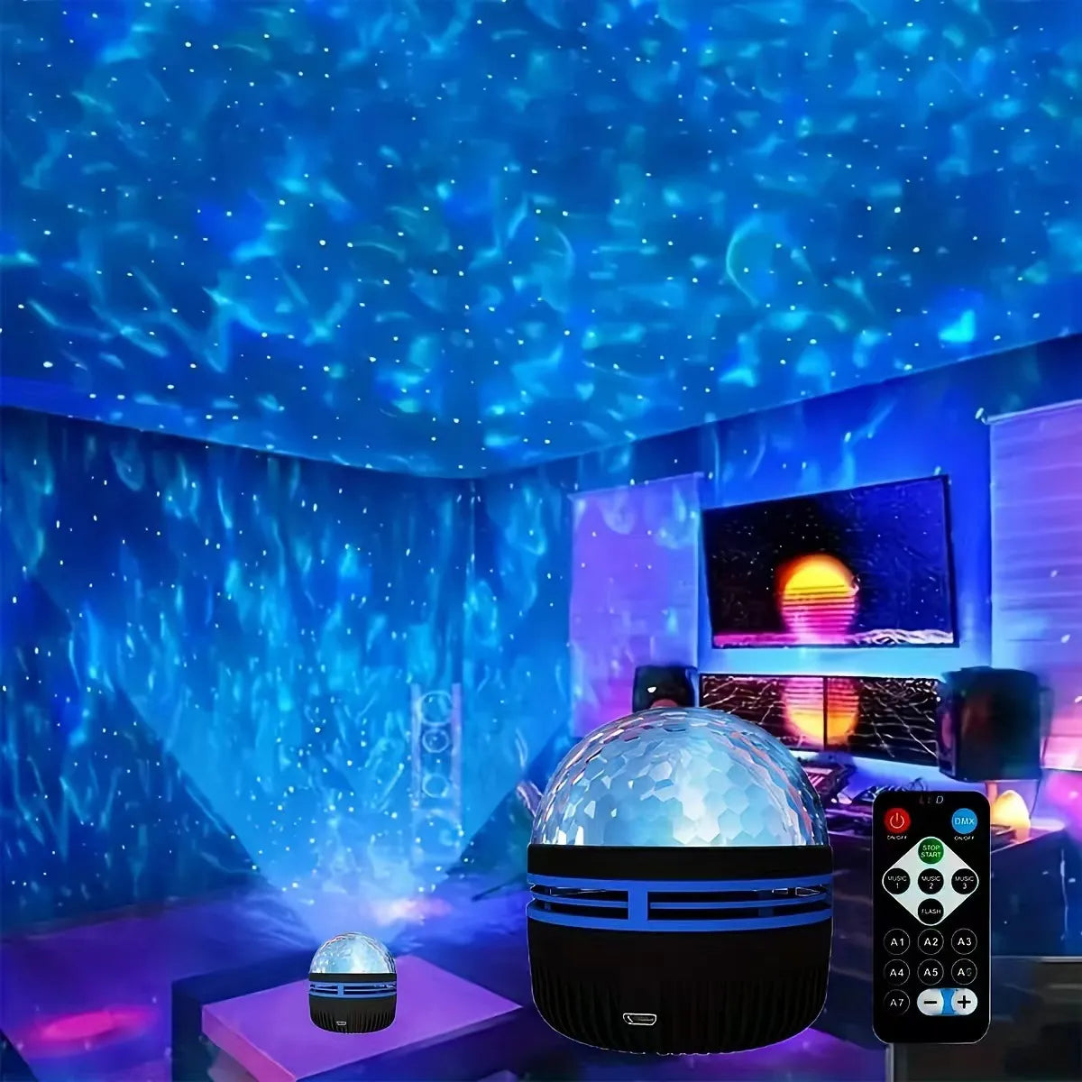 LED Ocean Wave Starry Sky Projector Lamp