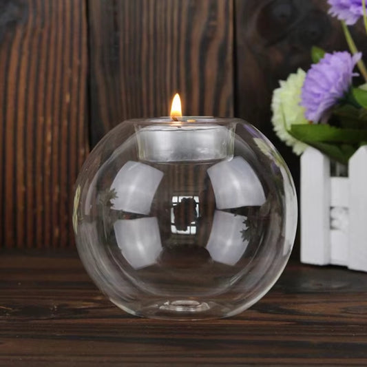 Glass Globe Candle Holder – Warm Ambient Table Decor
